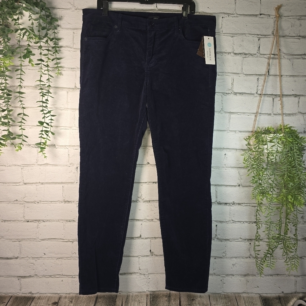 STITCH FIX EDESON HAMPTON NAVY BLUE CORDUROY PANTS WOMENS NWT SIZE 16